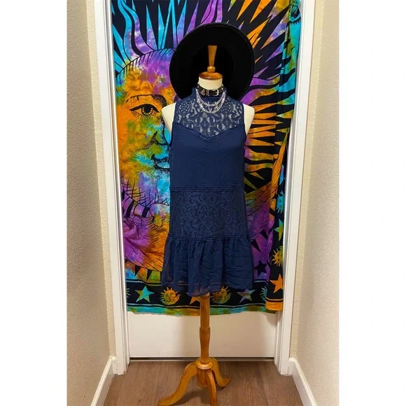 🌈 Lovely blue lace patchwork dress - Picture 9 of 10